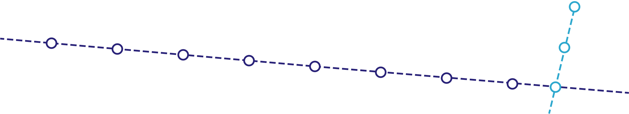 Another decorative element with dots and dashes, meant to resemble a transit map